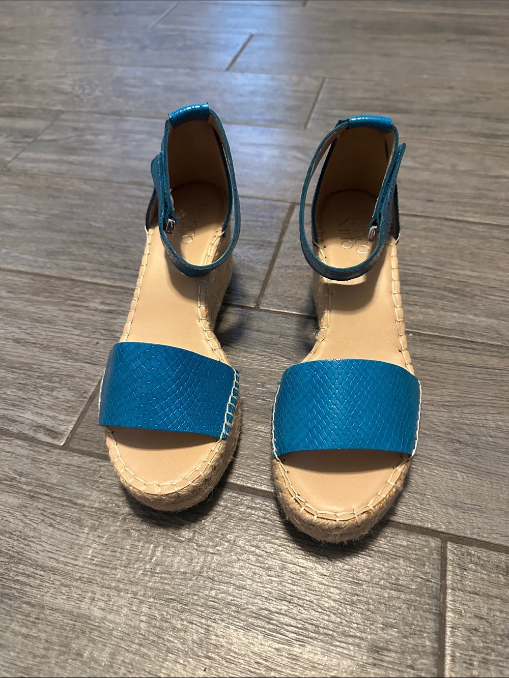 Franco Sarto new Turquoise Blue Ankle-Strap Espadrille Sandals - Women size 7.5